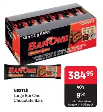 Makro NESTLÉ Large Bar One Chocolate Bars offer