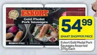 Pick n Pay Eskort Gold Medal Pork Sausages Assorted 375g Each offer