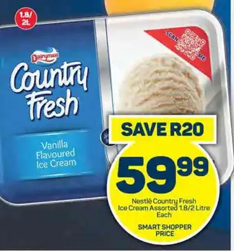 Pick n Pay Nestlé Country Fresh Ice Cream Assorted 1.8/2 Litre Each offer