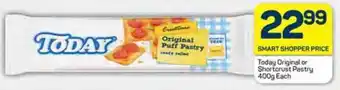 Pick n Pay Today Original or Shortcrust Pastry 400g Each offer