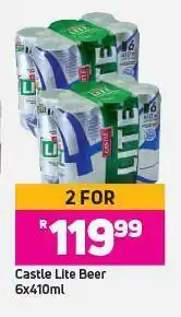 Game Castle Lite Beer-For 2 x 6 x 410ml offer