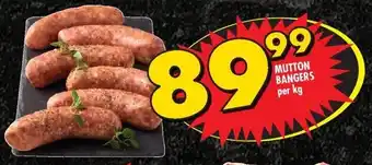 Shoprite MUTTON BANGERS per kg offer