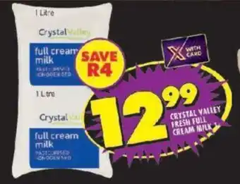 Shoprite CRYSTAL VALLEY FRESH FULL CREAM MILK offer
