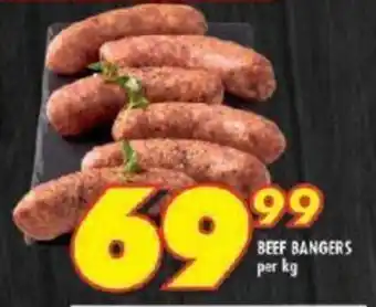 Shoprite BEEF BANGERS per kg offer