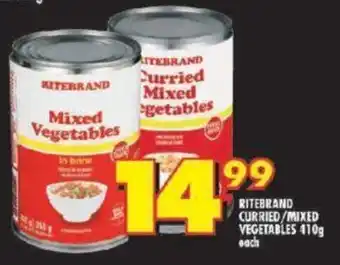 Shoprite RITEBRAND CURRIED/MIXED VEGETABLES 410g each offer