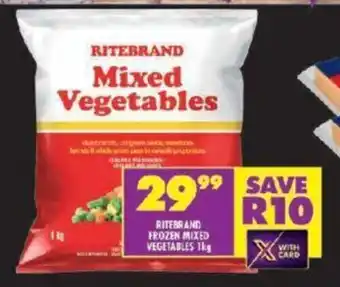 Shoprite RITEBRAND FROZEN MIXED VEGETABLES 1kg offer