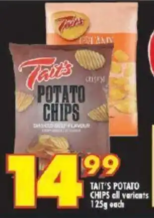 Shoprite TAIT'S POTATO CHIPS all variants 125g each offer