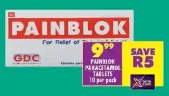 Shoprite PAINBLOK PARACETAMOL TABLETS 10 per pack offer
