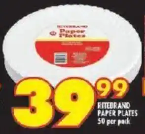 RITEBRAND PAPER PLATES 50 per pack