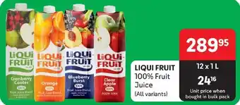 Makro LIQUI FRUIT 100% Fruit Juice (All variants) offer