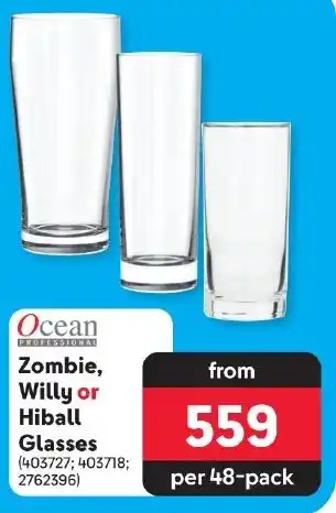 Zombie, Willy or Hiball Glasses