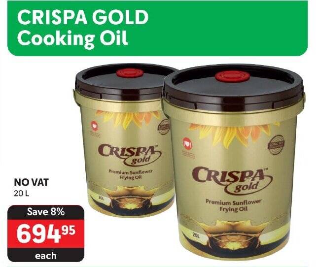 CRISPA GOLD Cooking Oil offer at Makro