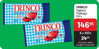 Makro TRINCO Tagless Teabags 100's offer