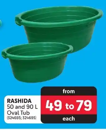 Makro RASHIDA 50L and 90L Oval Tub offer