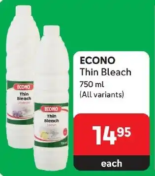Makro ECONO Thin Bleach 750ml (All variants) offer