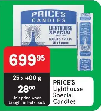 PRICE'S Lighthouse Special Candles