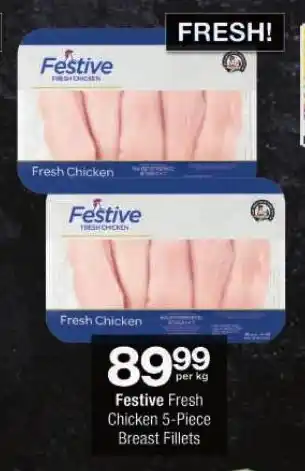 Festive Fresh Chicken 5-Piece Breast Fillets