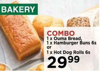 1x Ouma Bread, 1x Hamburger Buns 6s or 1x Hot Dog Rolls 6s