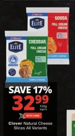 Checkers Clover Natural Cheese Slices All Variants offer