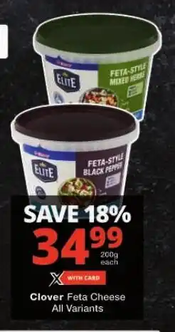 Checkers Clover Feta Cheese All Variants offer