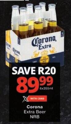 Corona Extra Beer 24x355ml offer at Shoprite Liquor