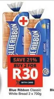 Checkers Blue Ribbon White/Brown Bread Sandwich Squares 2 x 220g offer
