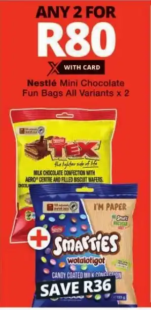 Checkers Nestlé Mini Chocolate Fun Bags All Variants x 2 offer
