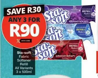 Checkers Sta-soft Fabric Softener Refill All Variants 3 x 500ml offer