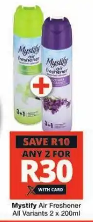 Checkers Mystify Air Freshener All Variants 2 x 200ml offer