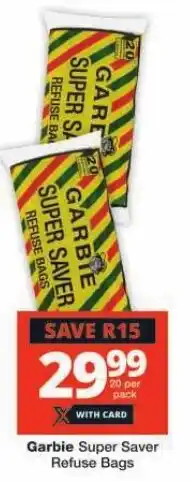 Checkers Garbie Super Saver Refuse Bags offer