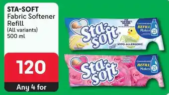 Makro STA-SOFT Fabric Softener Refill (All variants) 500ml offer