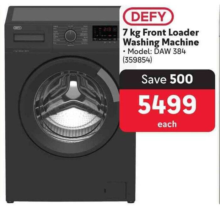 DEFY 7kg Front Loader Washing Machine offer at Makro