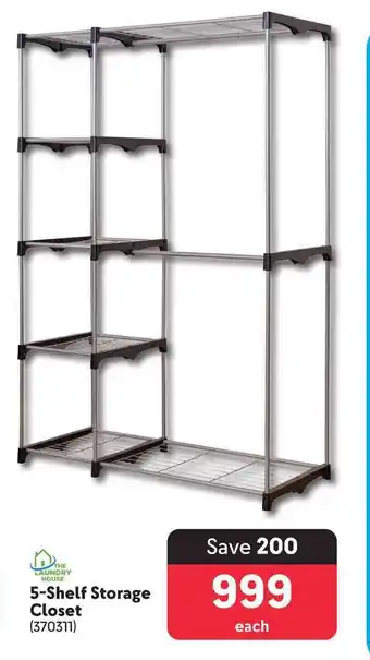 5-Shelf Storage Closet
