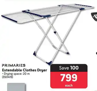 Makro PRIMARIES Extendable Clothes Dryer offer