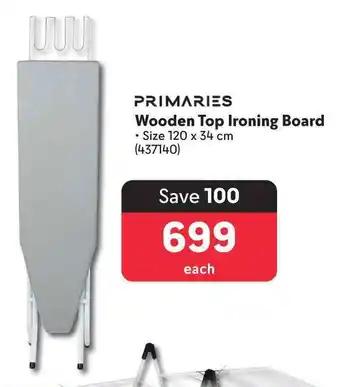 Makro PRIMARIES Wooden Top Ironing Board offer