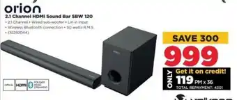HiFi Corp 2.1 Channel HDMI Sound Bar SBW 120 offer