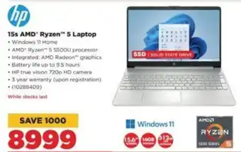 HiFi Corp HP 15s AMD Ryzen 5 Laptop offer