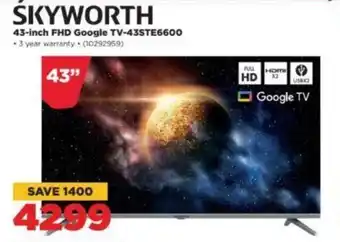 HiFi Corp SKYWORTH 43-inch FHD Google TV-43STE6600 offer