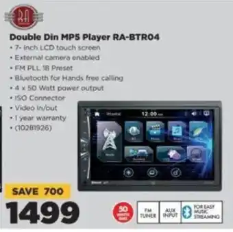 HiFi Corp Double Din MP5 Player RA-BTR04 offer