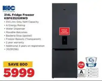 HiFi Corp KIC 314L Fridge Freezer KBF6352GRWD offer