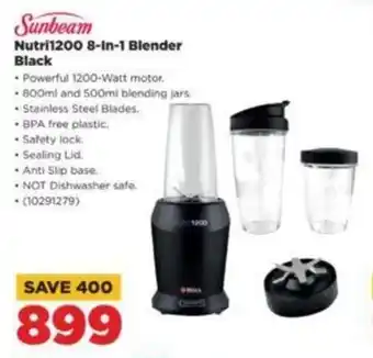 HiFi Corp Sunbeam Nutri1200 8-In-1 Blender Black offer