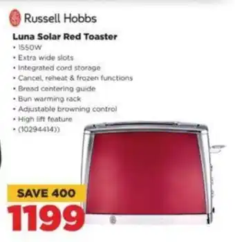 HiFi Corp Russell Hobbs Luna Solar Red Toaster offer
