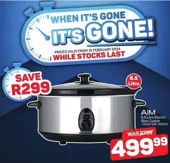 Pick n Pay AIM 6.5 Litre Electric Slow Cooker offer