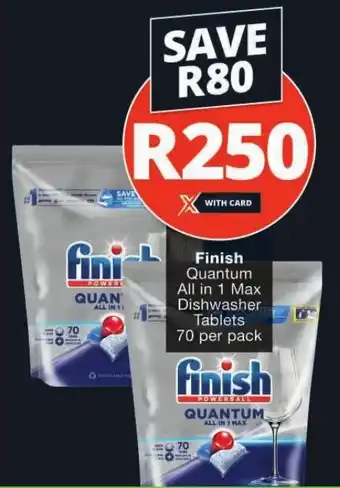 Checkers Finish Quantum All in 1 Max Dishwasher Tablets 70 per pack offer