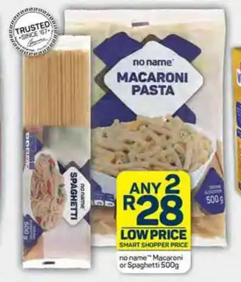 Pick n Pay No name Macaroni or Spaghetti 500g offer