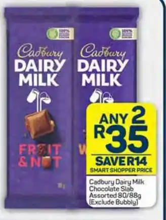 Pick n Pay Cadbury Dairy Milk Chocolate Slab Assorted 80/88g offer