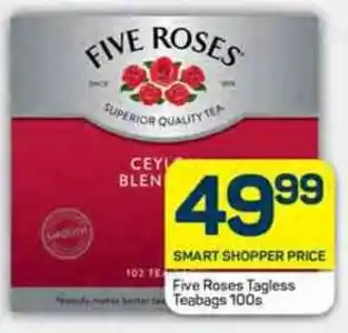 Pick n Pay Five Roses Tagless NetTeabags 100s offer