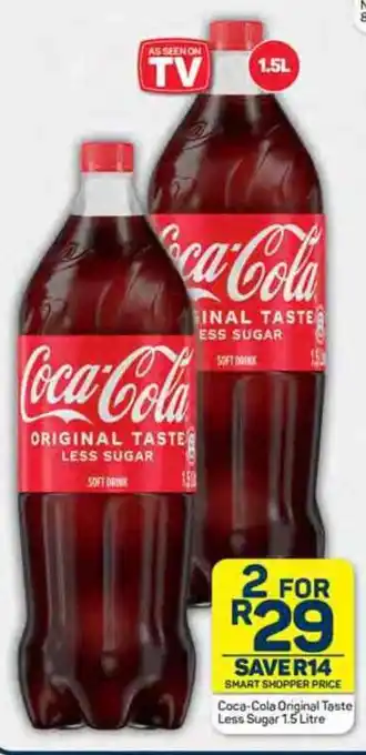 Pick n Pay Coca-Cola Original Taste Less Sugar 1.5 Litre offer
