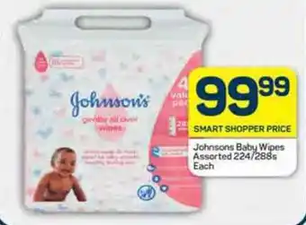 Pick n Pay Johnsons Baby Wipes Assorted 224/288s Each offer