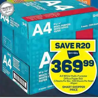 Pick n Pay A4 White Multi-Purpose Office Paper Box offer